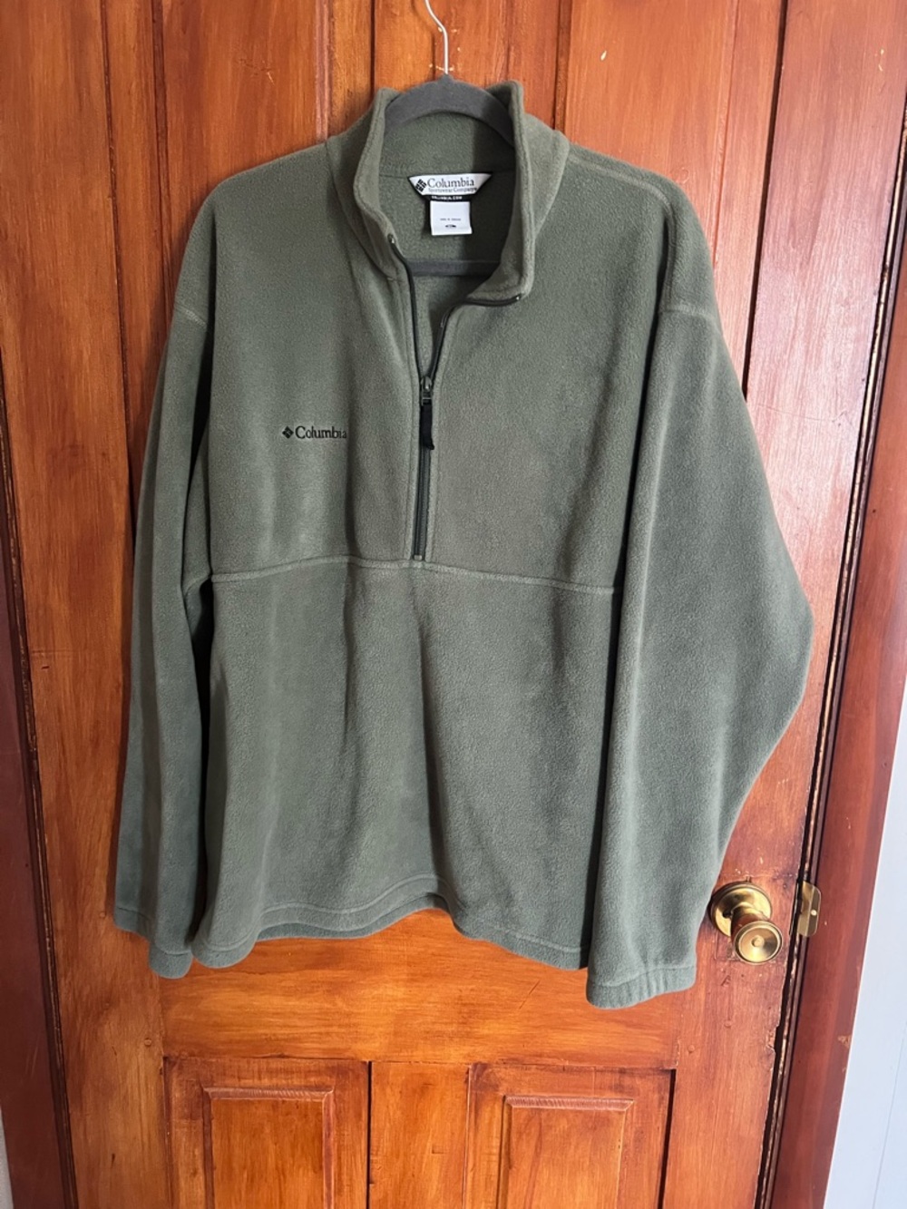 Columbia Men's Olive Green Half-Zip Fleece Pullover